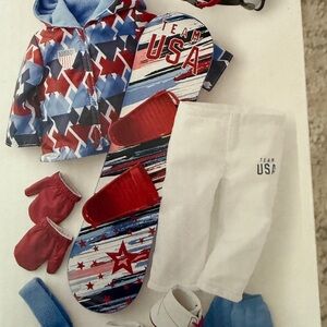 American Girl Doll Team USA Snowboard Set with Jacket and Pants
